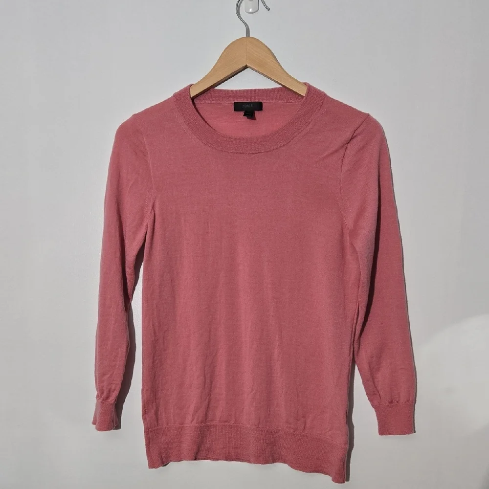 J. Crew Tippi Soft Mauve Knit Merino Wool Top Size M